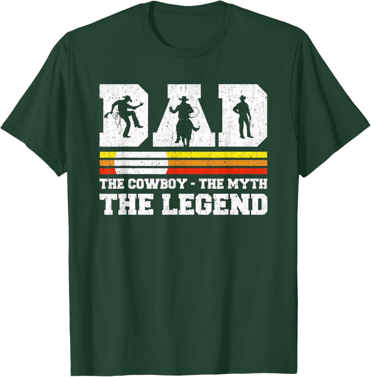 Dad The Cowboy The Myth The Legend Horse Dad Father's Day T-Shirt - T-Shirt | Forest