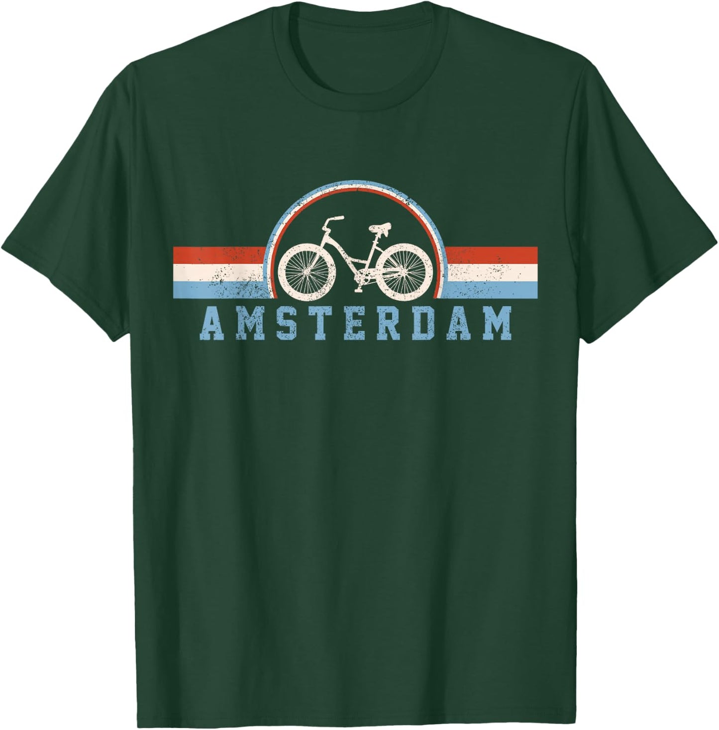 Amsterdam Netherlands Holland Bicycle Vintage Gift T-Shirt - T-Shirt | Forest