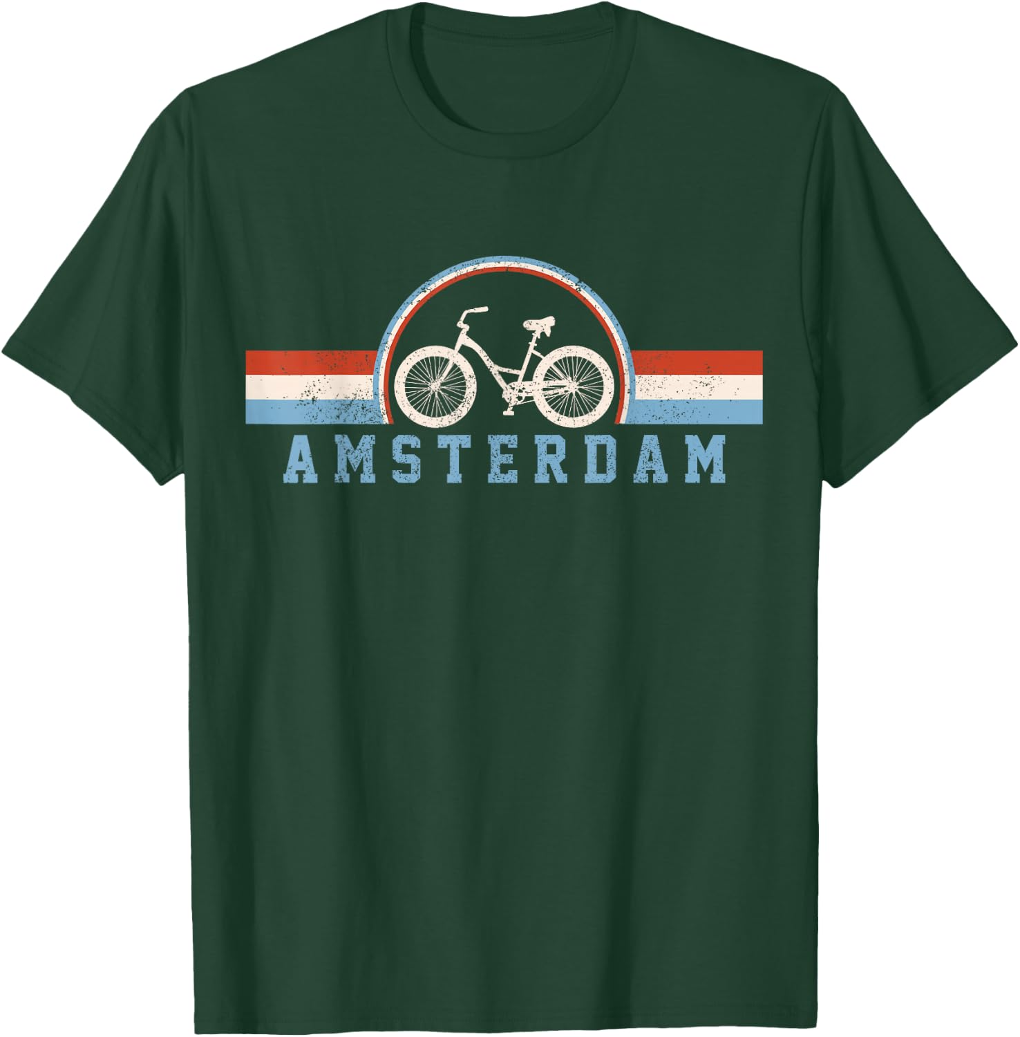 Amsterdam Netherlands Holland Bicycle Vintage Gift T-Shirt - T-Shirt | Forest