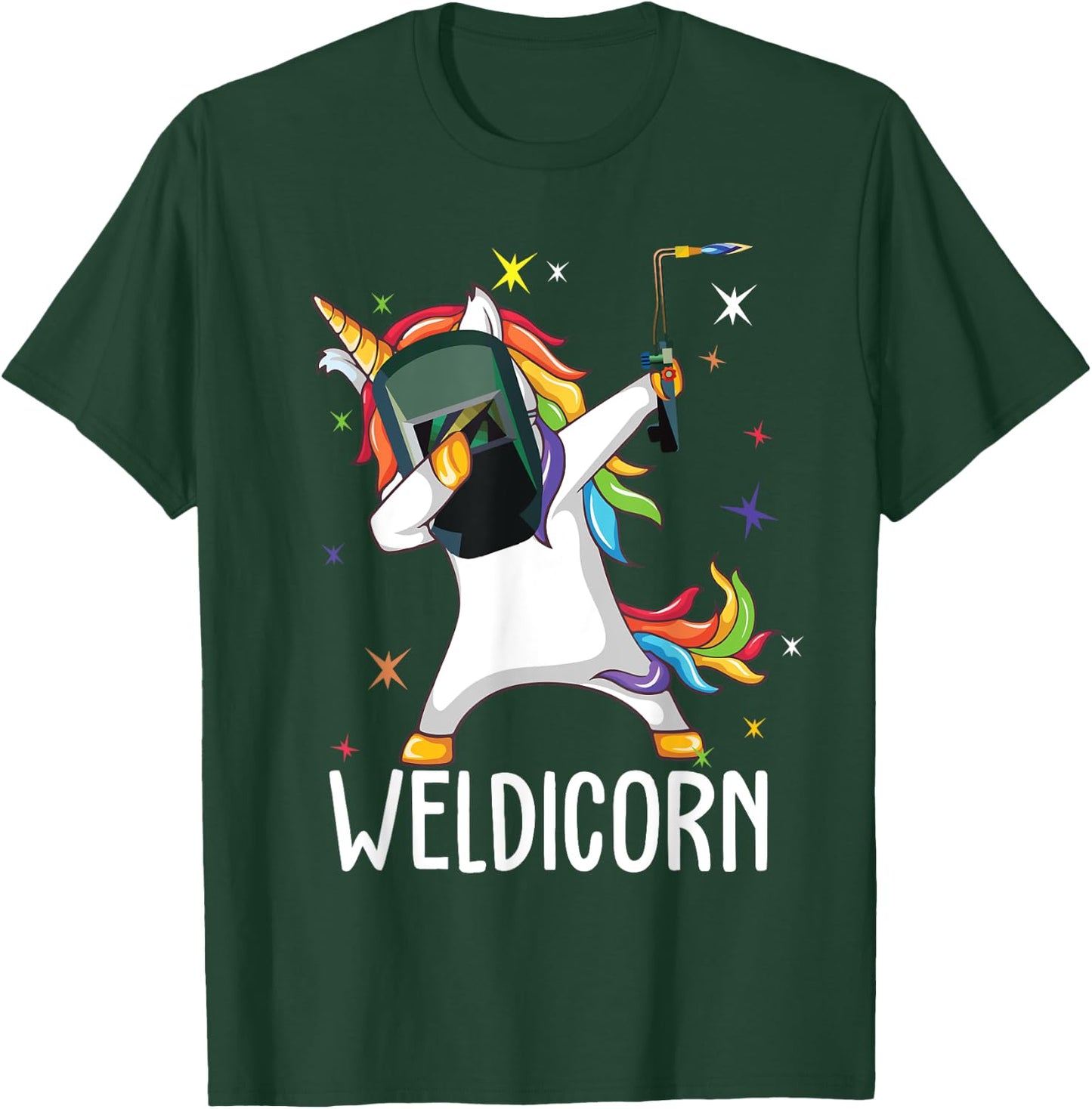 Weldicorn Funny Welder Unicorn Dabbing T-Shirt - T-Shirt | Forest