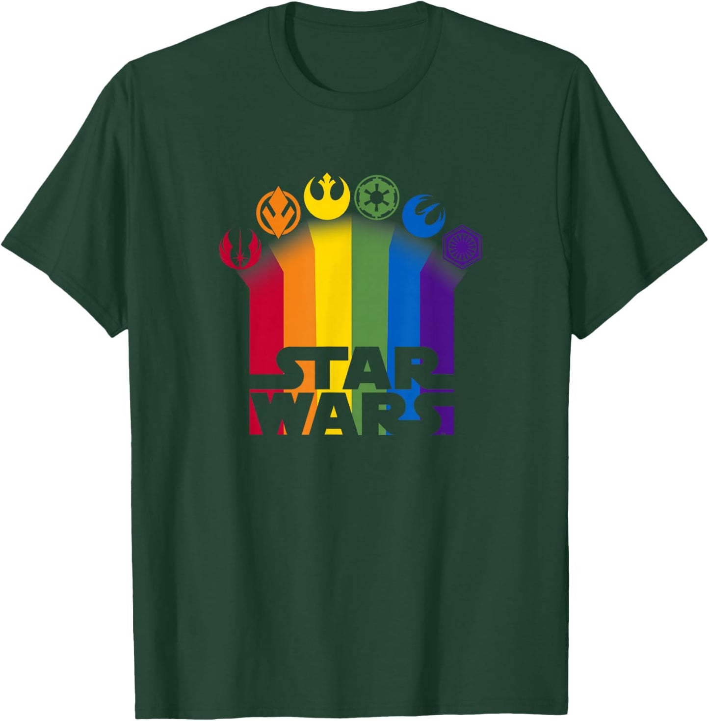 Star Wars Icon Trails Rainbow Logo T-Shirt - T-Shirt | Forest