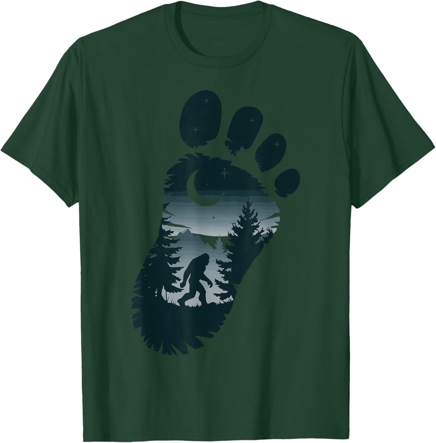 Bigfoot Footprint Mythology T-Shirt - T-Shirt | Forest