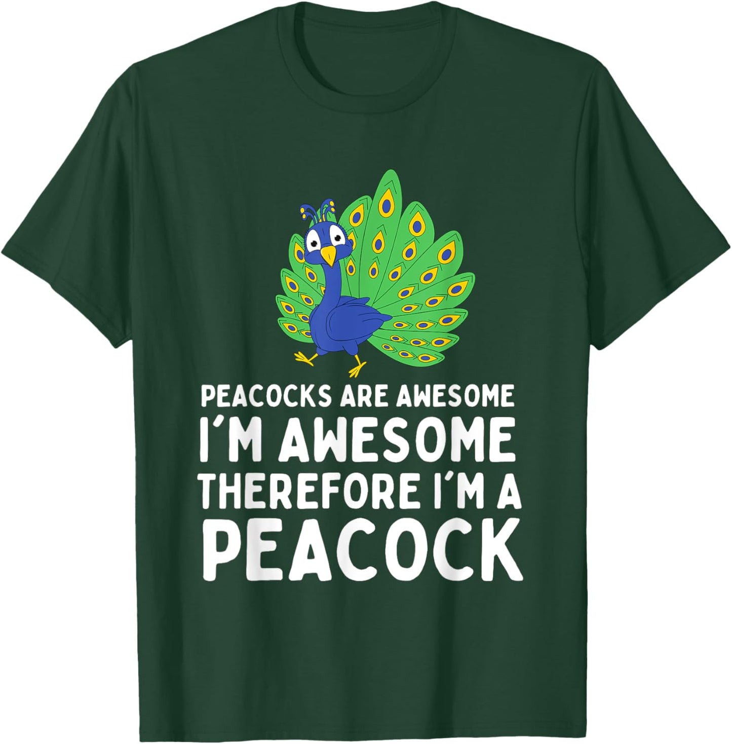 Cute Peacocks Are Awesome I'm A Peacock Lover for Kids Boys T-Shirt - T-Shirt | Forest