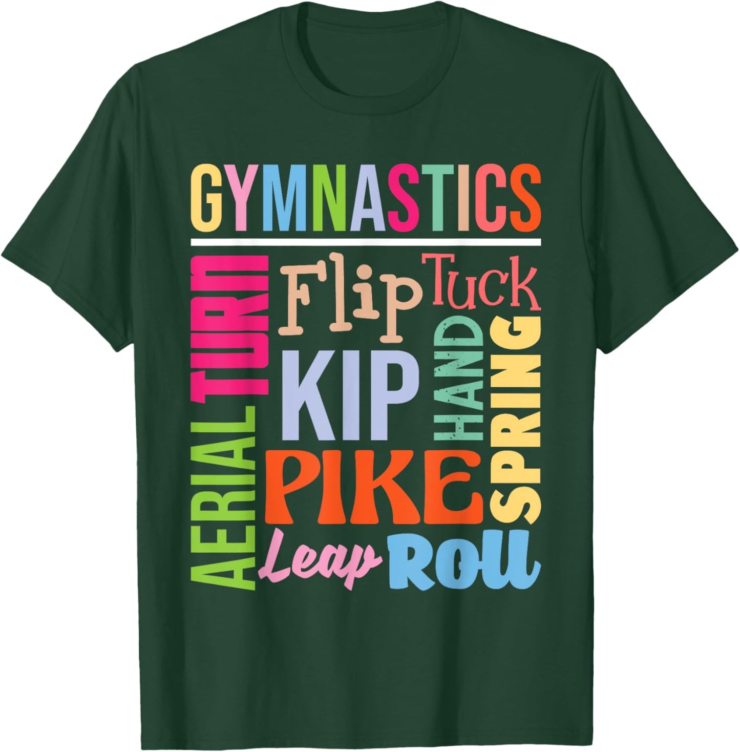 Gymnastics - Handspring Leap Tuck Gymnast Athlete Acrobatics T-Shirt - T-Shirt | Forest