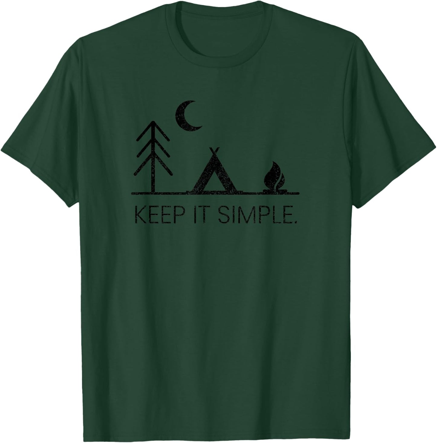 Camping - Minimalist Keep It Simple Outdoor Gift T-Shirt - T-Shirt | Forest