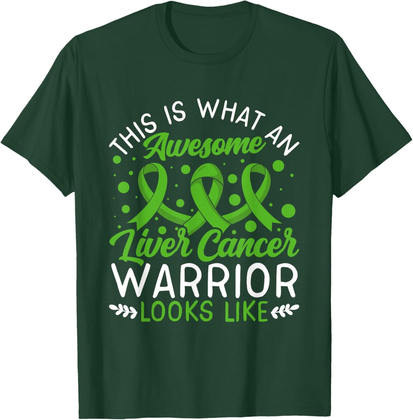 Awesome Liver Cancer Warrior Liver Cancer Awareness T-Shirt - T-Shirt | Forest