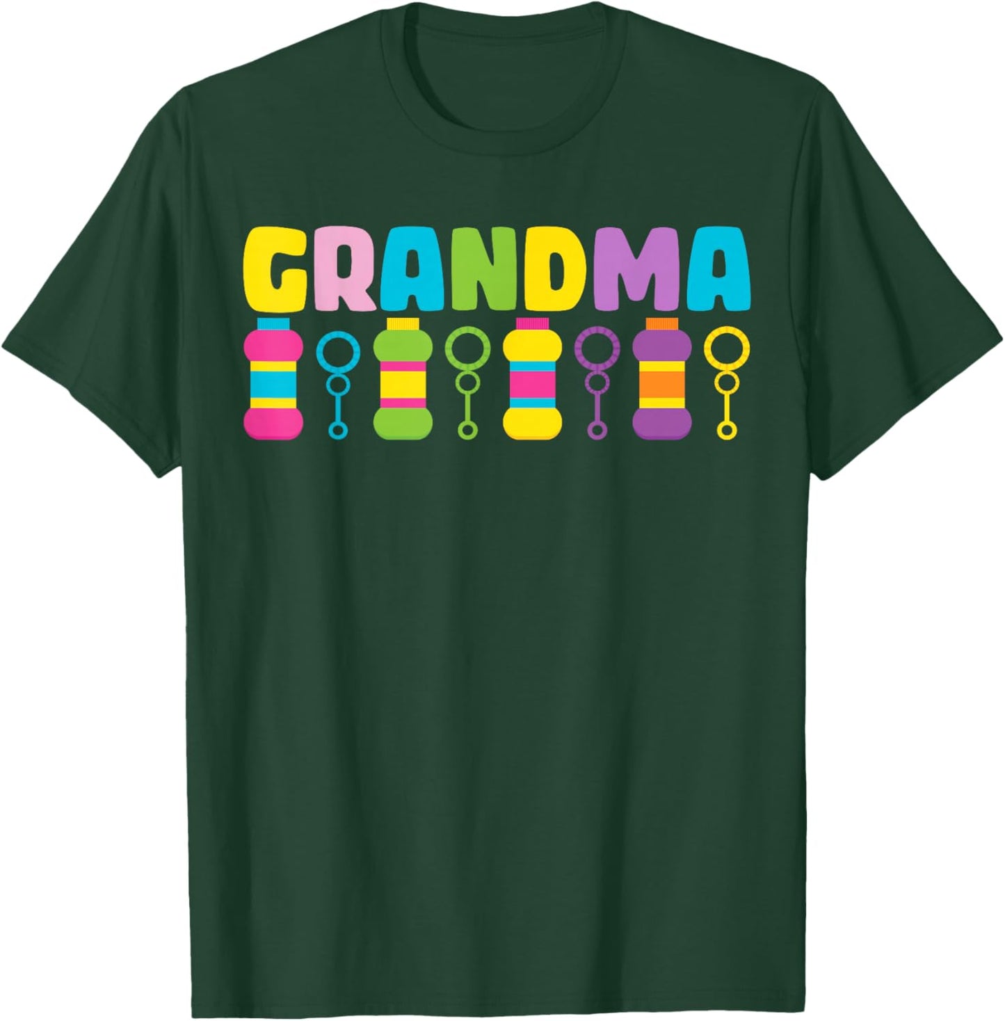 Grandma Bubble Birthday Party Bubble Wands Themed Matching T-Shirt - T-Shirt | Forest