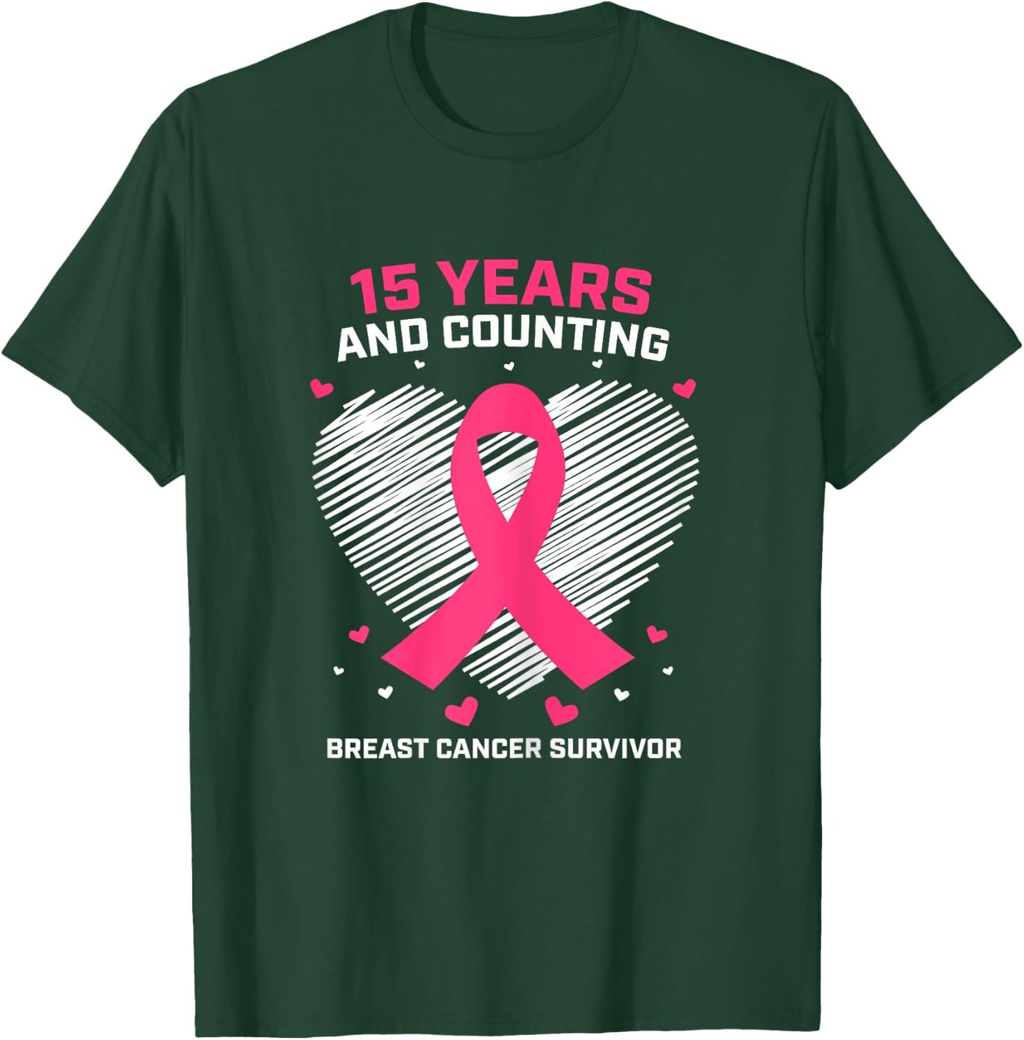 15 Years Cancer Free Gifts 15 Year Breast Cancer Survivor T-Shirt - T-Shirt | Forest