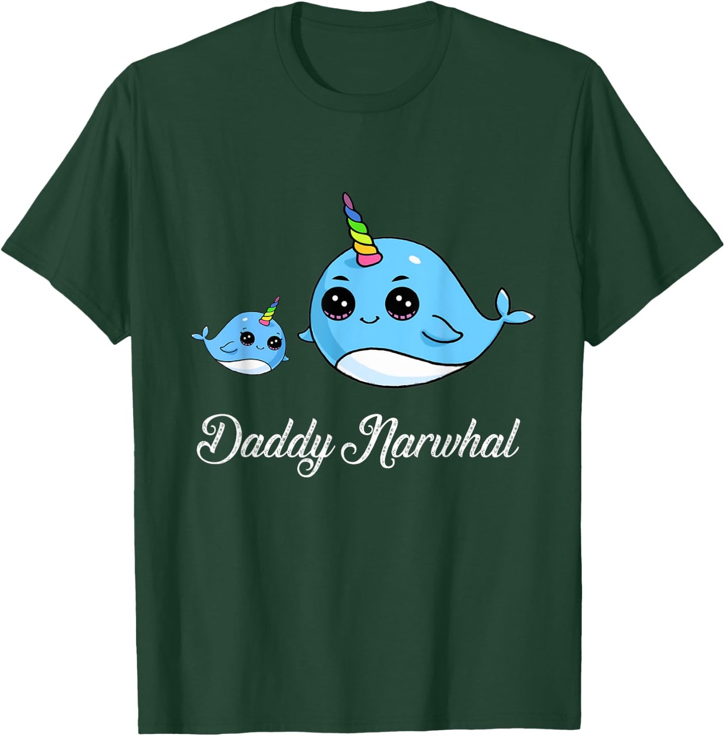 Daddy Narwhal Shirt Cute Narwhal Gift Fathers T-Shirt - T-Shirt | Forest