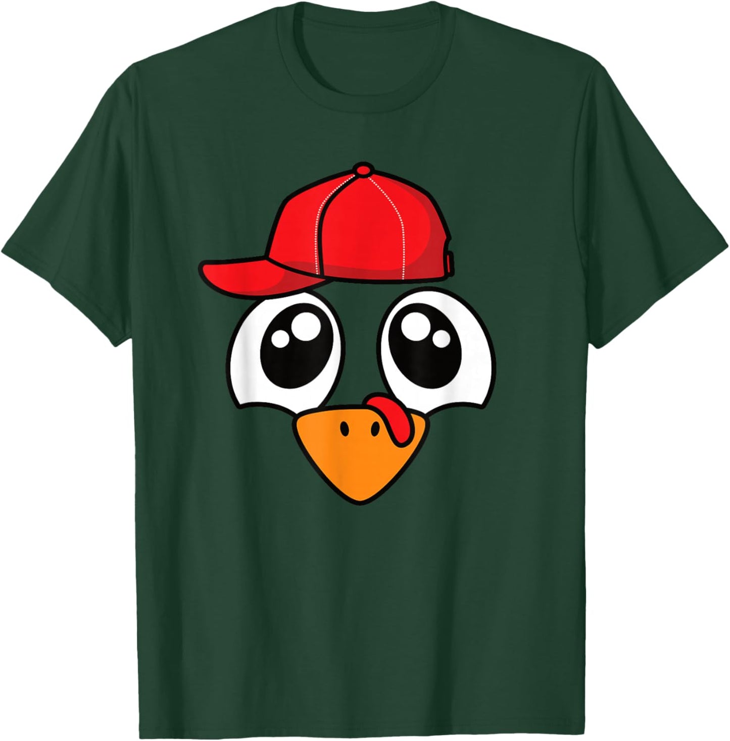 Funny Thanksgiving Turkey Face Men Boys Kids T-Shirt - T-Shirt | Forest