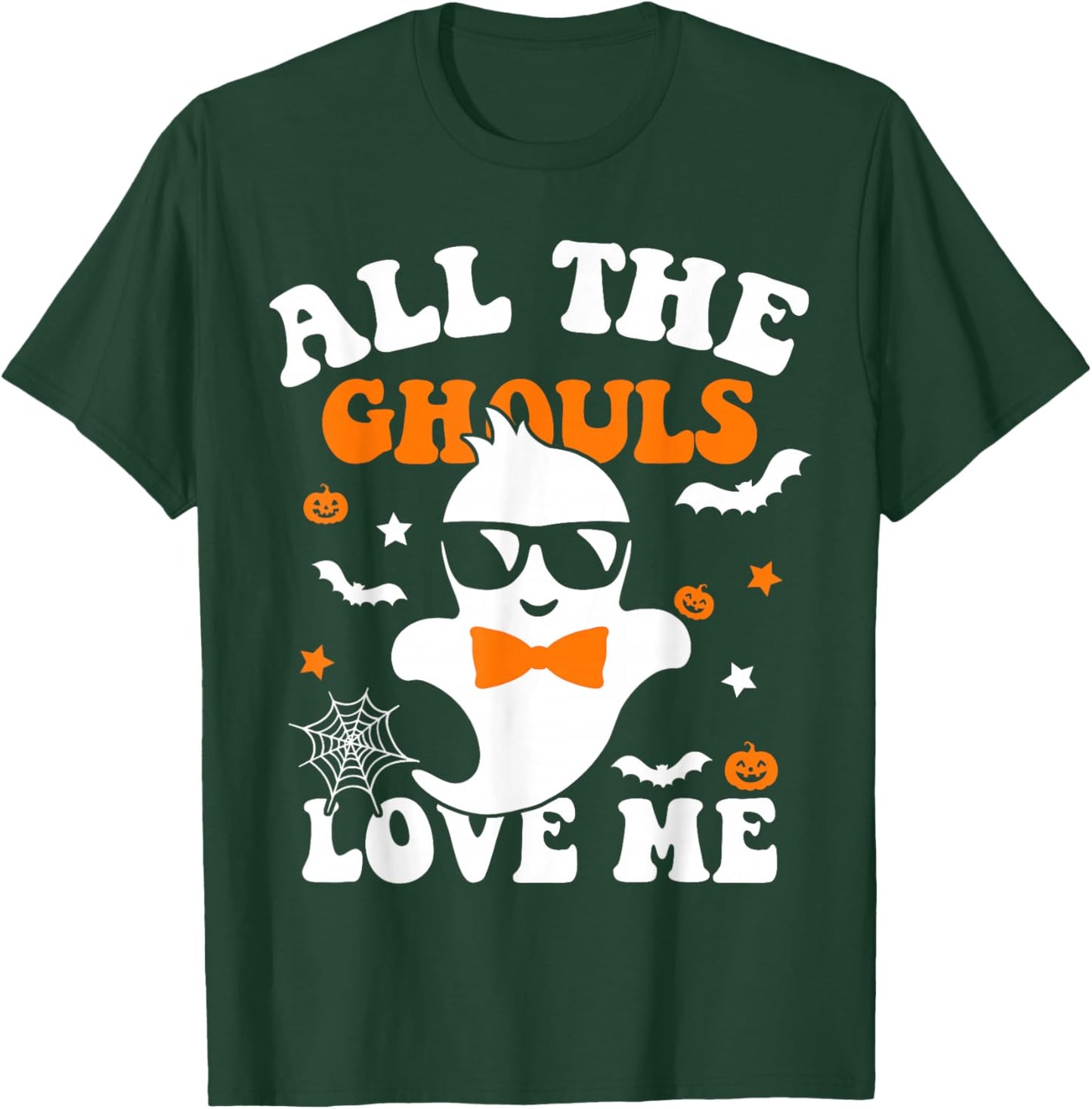 Halloween All The Ghouls Love Me Ghost Kids Boys Halloween T-Shirt - T-Shirt | Forest