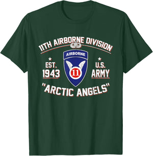 Proud 11th Airborne Division Arctic Angels US Paratrooper T-Shirt - T-Shirt | Forest