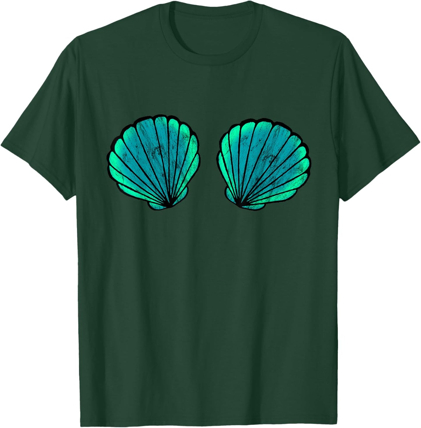 Shell Mermaid Brassiere Bikini Bra Shell T-Shirt - T-Shirt | Forest
