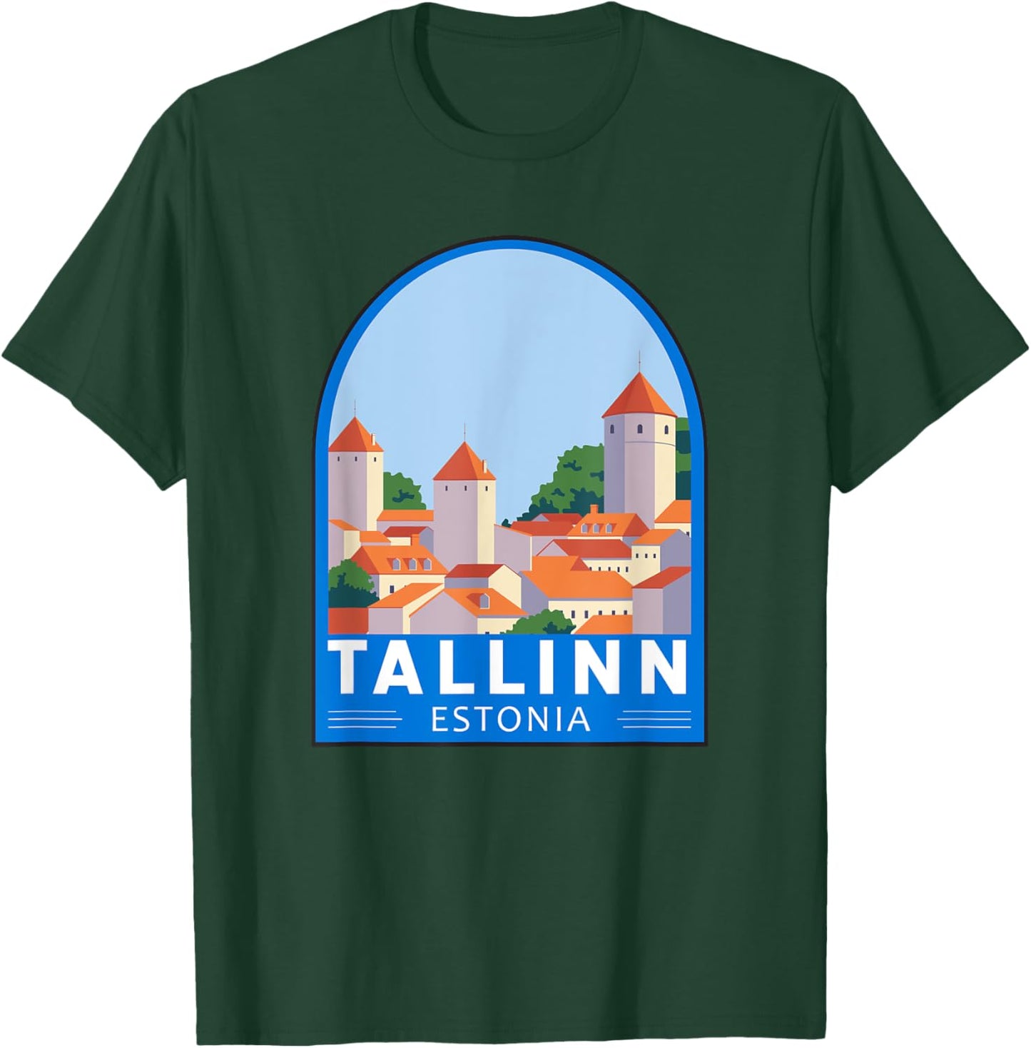 Tallinn Estonia Retro Emblem Vintage T-Shirt - T-Shirt | Forest