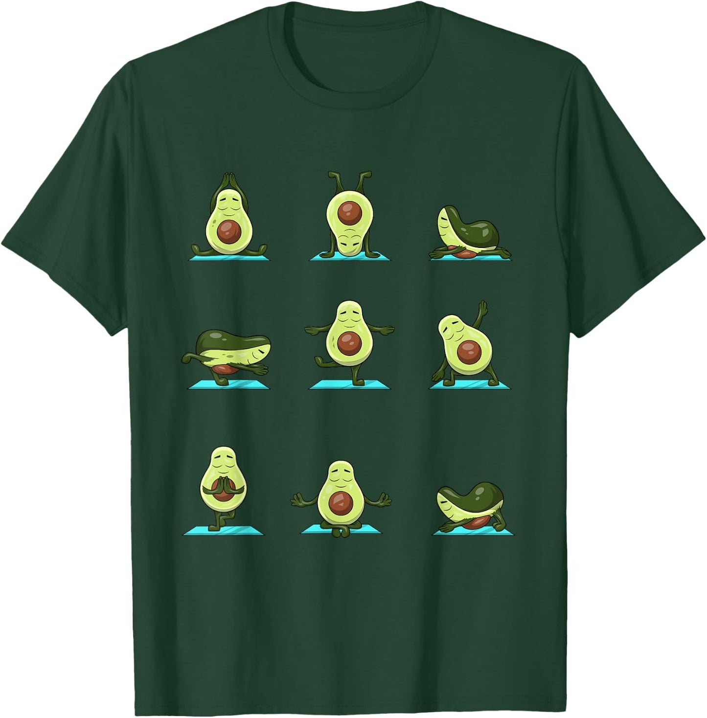 Funny Avocado Yoga Fitness Funny Exercising Gym Avocado T-Shirt - T-Shirt | Forest