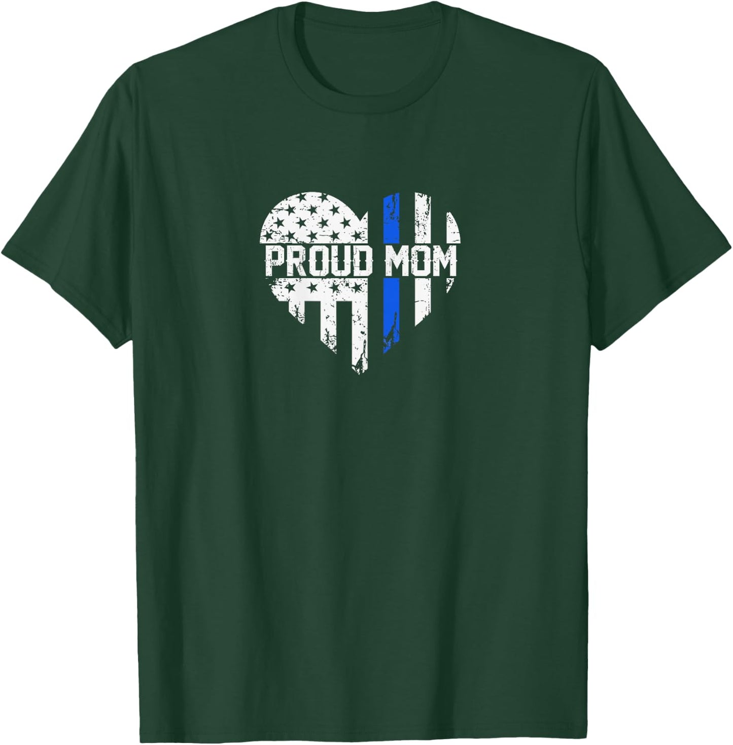 Thin Blue Line proud mom cop mom police officer mom T-Shirt - T-Shirt | Forest