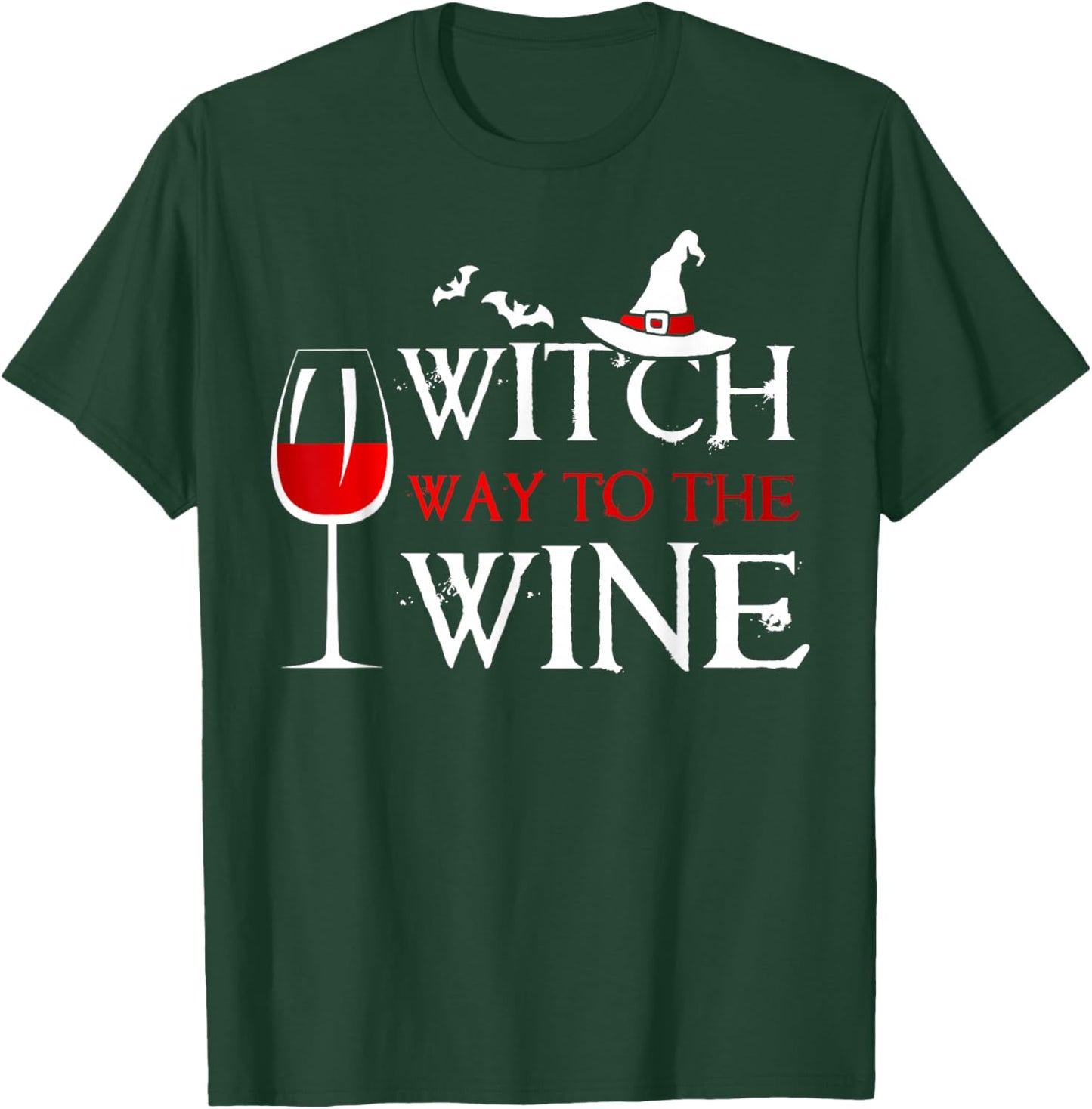 Halloween Drinking Shirt Witch Way To The Wine T-Shirt - T-Shirt | Forest