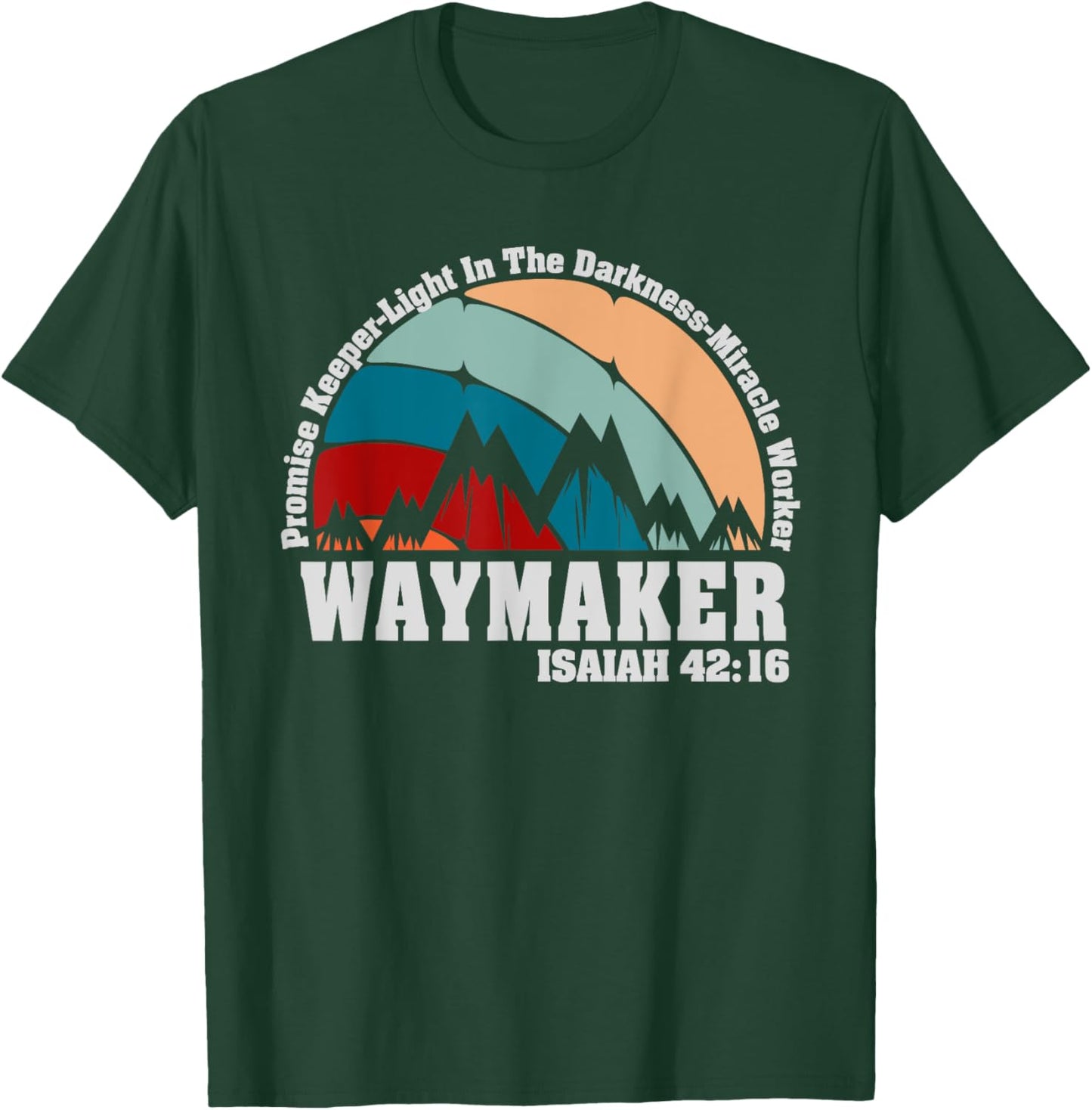 Waymaker Vintage Promise Keeper Miracle Worker Christian T-Shirt - T-Shirt | Forest