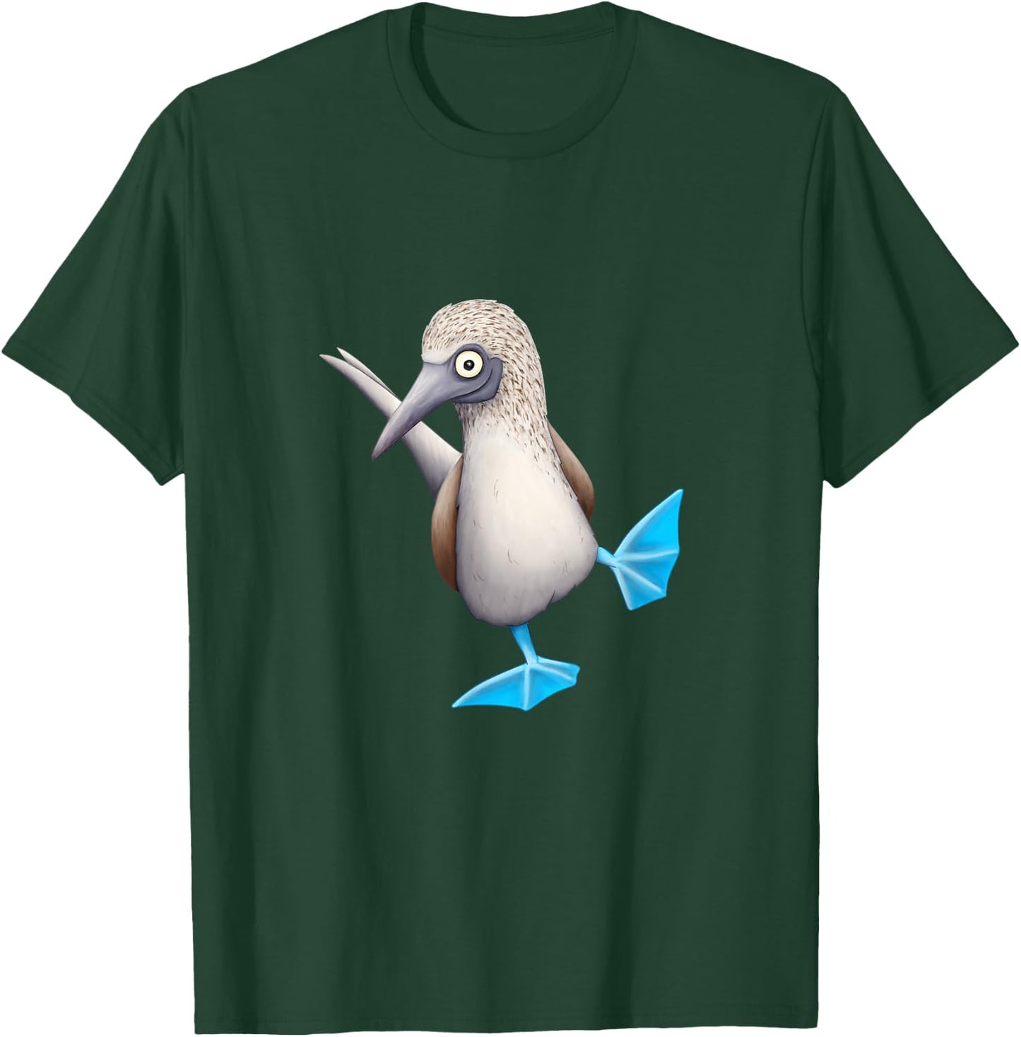 Skizzenmonster Quirky Seabird Gifts Blue Foot Booby Drawing Funky Dancing Tropical Bird T-Shirt - T-Shirt | Forest