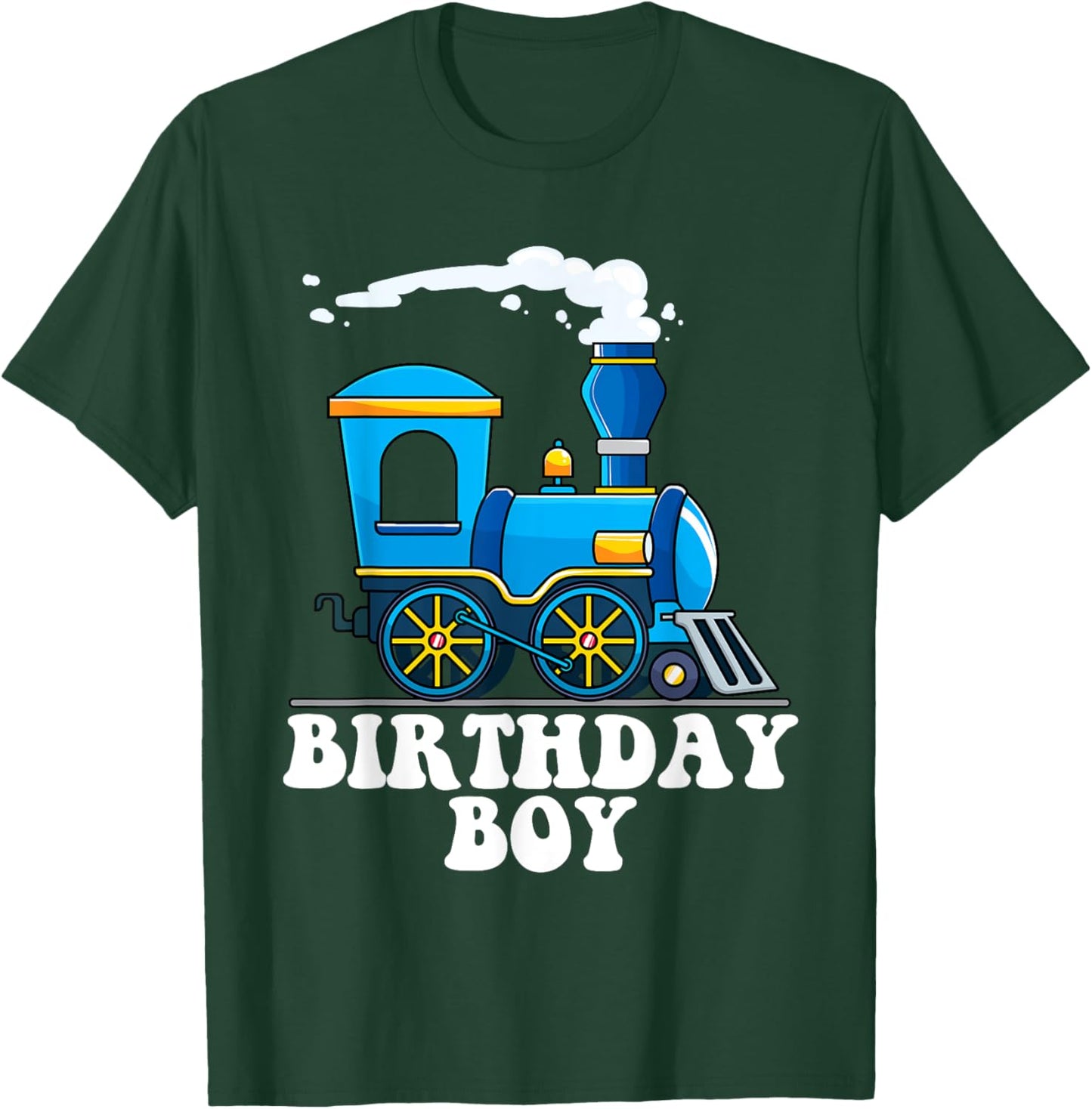 Birthday Boy Choo Choo Blue Train Lovers Party Kids Toddlers T-Shirt - T-Shirt | Forest