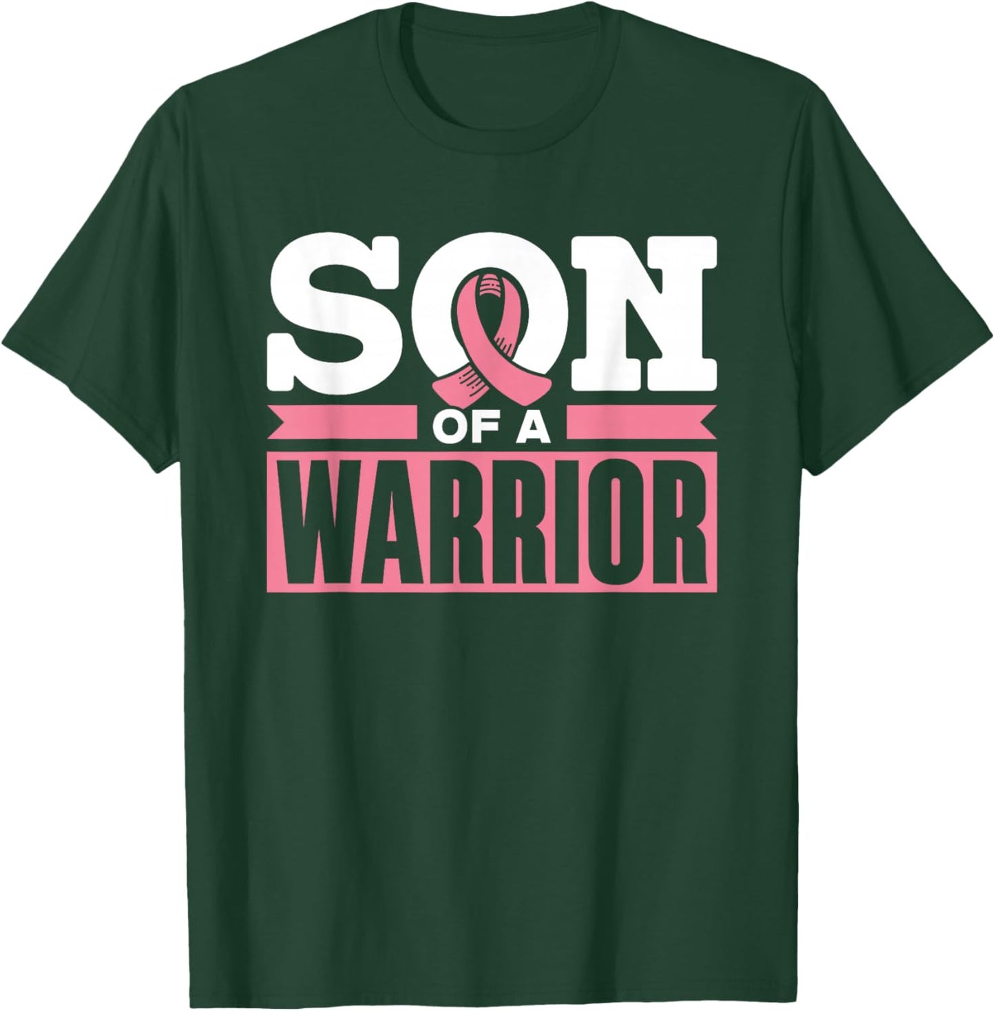 Son of a Warrior Pink Fighter Support Breast Cancer T-Shirt - T-Shirt | Forest