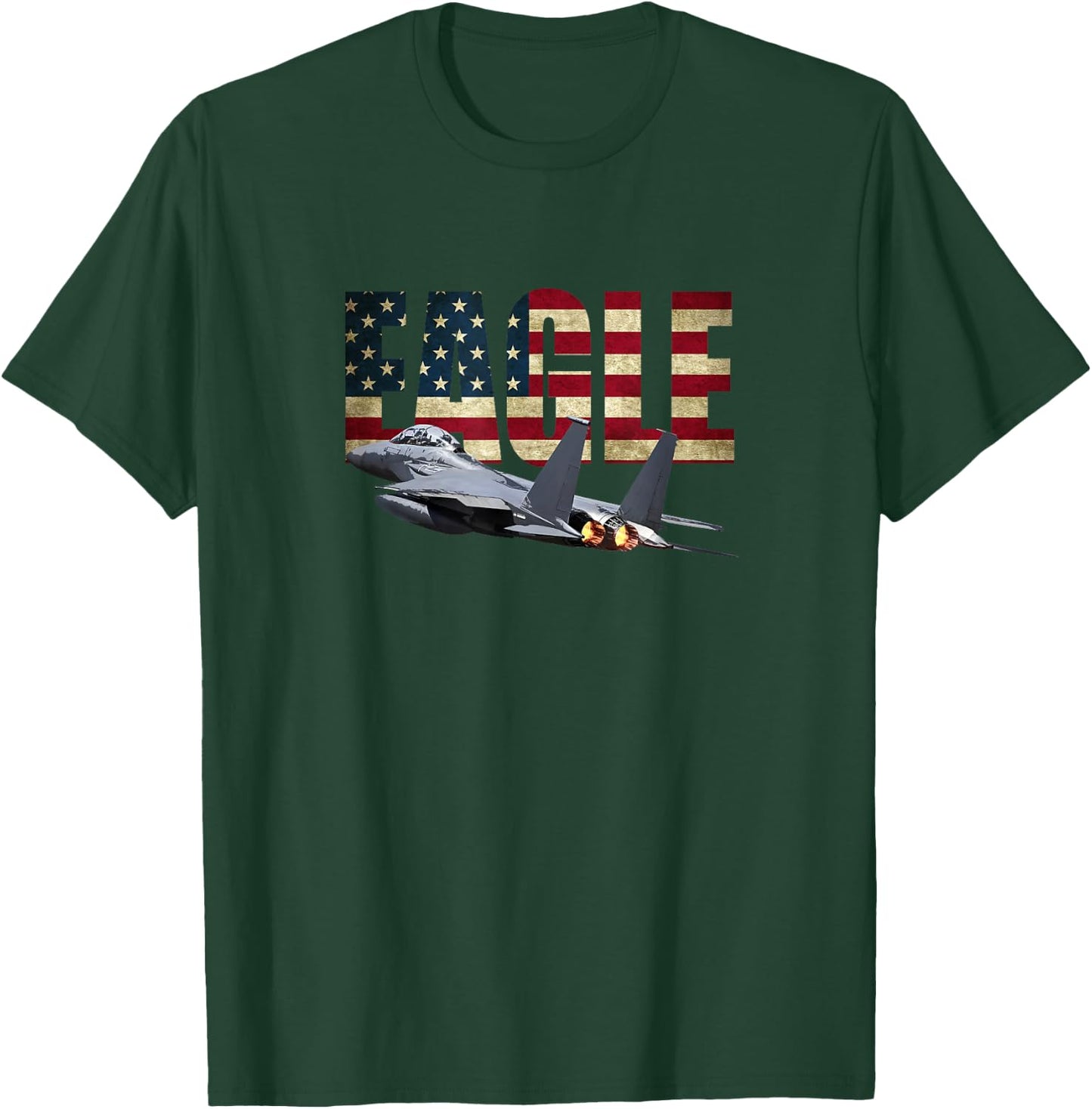 F-15 Eagle Fighter Plane Jet Us Flag T-Shirt - T-Shirt | Forest
