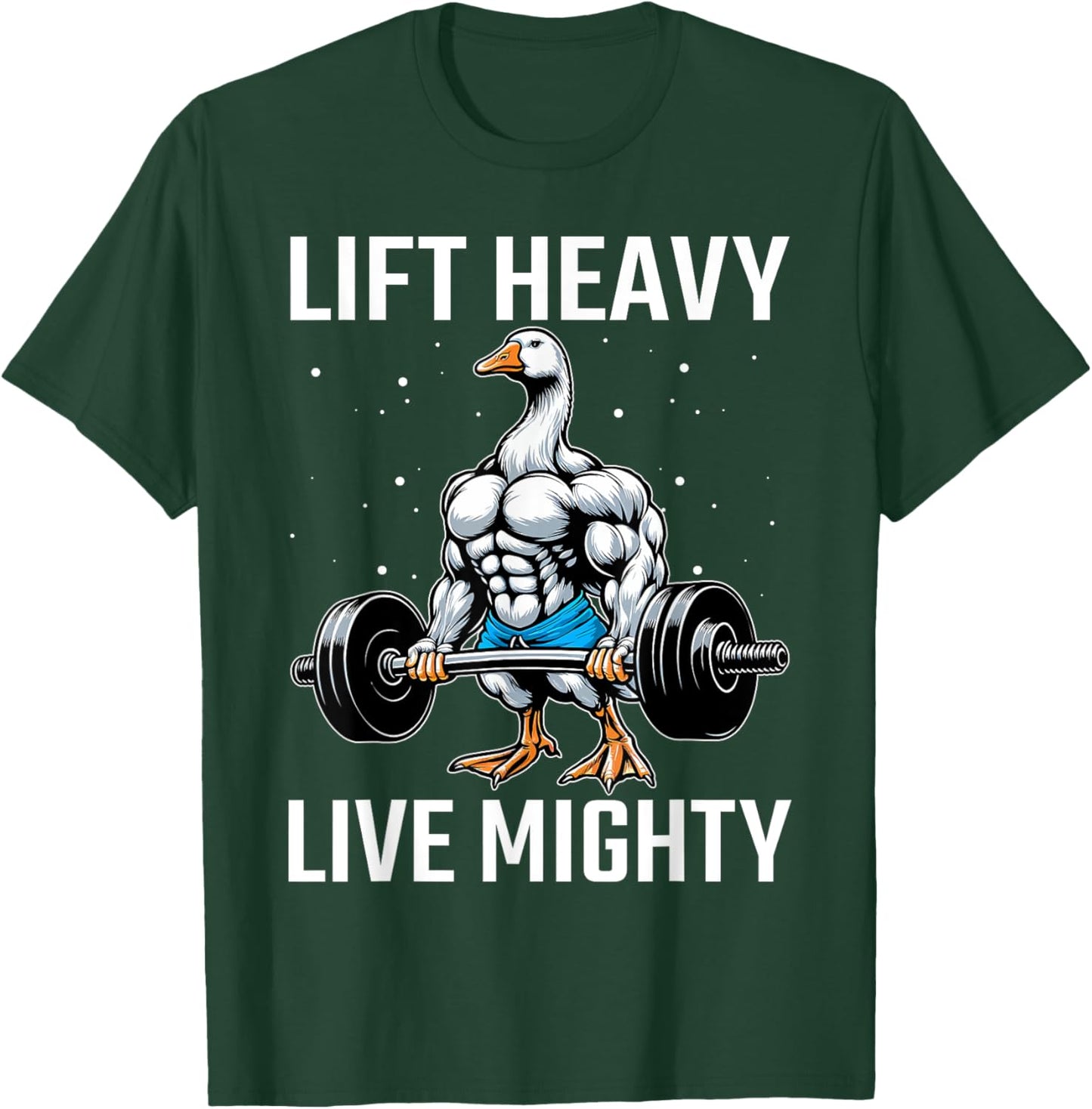 Lifting Laughs and Weights Funny Goose Lover Gym Fitness T-Shirt - T-Shirt | Forest