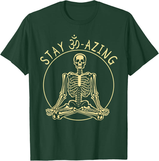 Funny Yoga Skeleton Quote Halloween Men, Women, Kids T-Shirt - T-Shirt | Forest