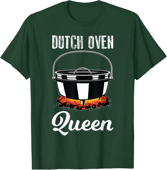 Outdoor Campfire Cooking Dutch Oven Queen T-Shirt - T-Shirt | Forest
