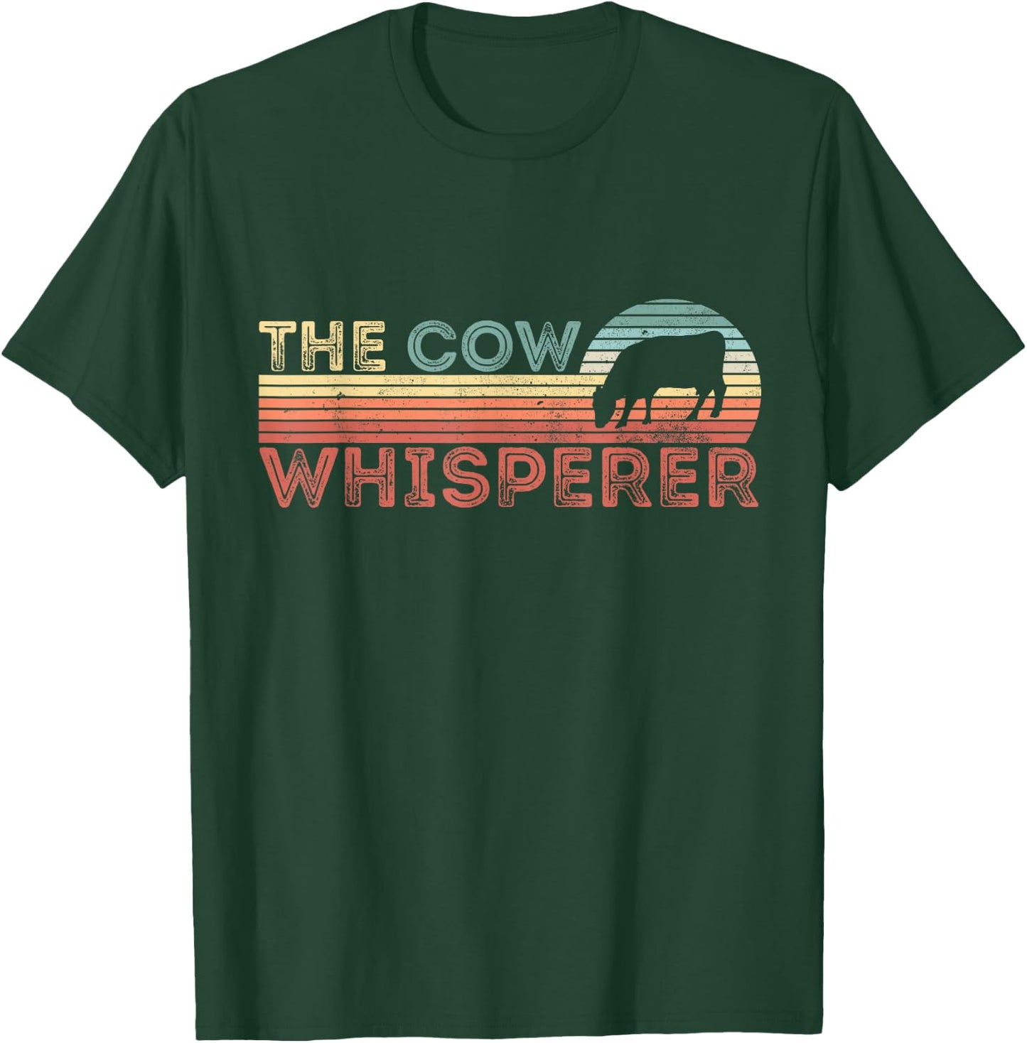 Vintage The Cow Whisperer Farming Gift T-Shirt - T-Shirt | Forest