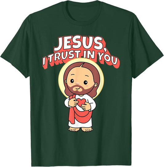 Jesus I Trust in You Divine Mercy for Kids Cute Catholic T-Shirt - T-Shirt | Forest