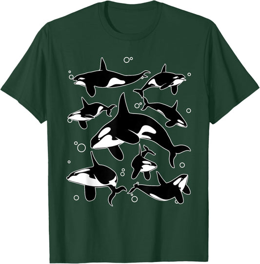 Funny Orca Design Women Killer Whales Orca Lover T-Shirt - T-Shirt | Forest