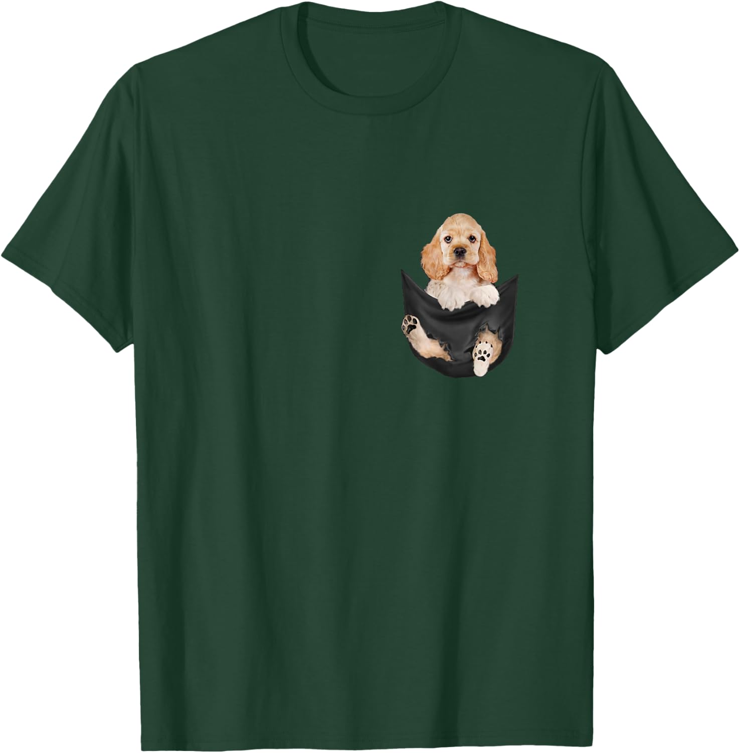 Dog Lovers Gifts Cocker Spaniel in Pocket Funny Dog Face T-Shirt - T-Shirt | Forest