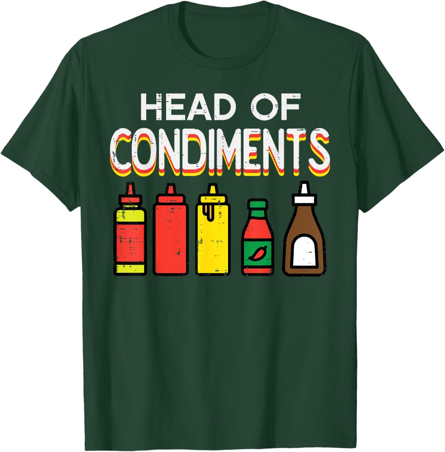 Bbq Head Of Condiments Funny Barbecue Grill Men Women Kids T-Shirt - T-Shirt | Forest