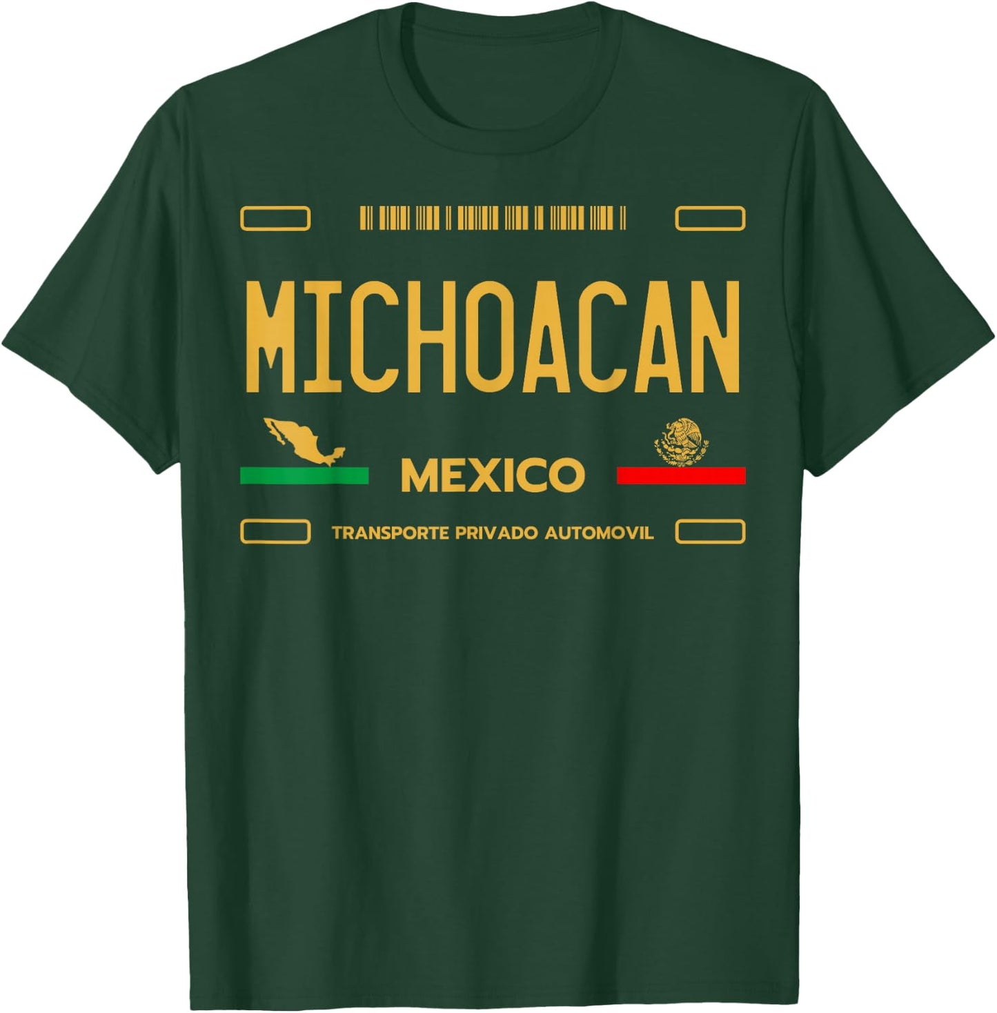 Michoacan Mexico License Plate Aesthetic, Michoacan T-Shirt - T-Shirt | Forest