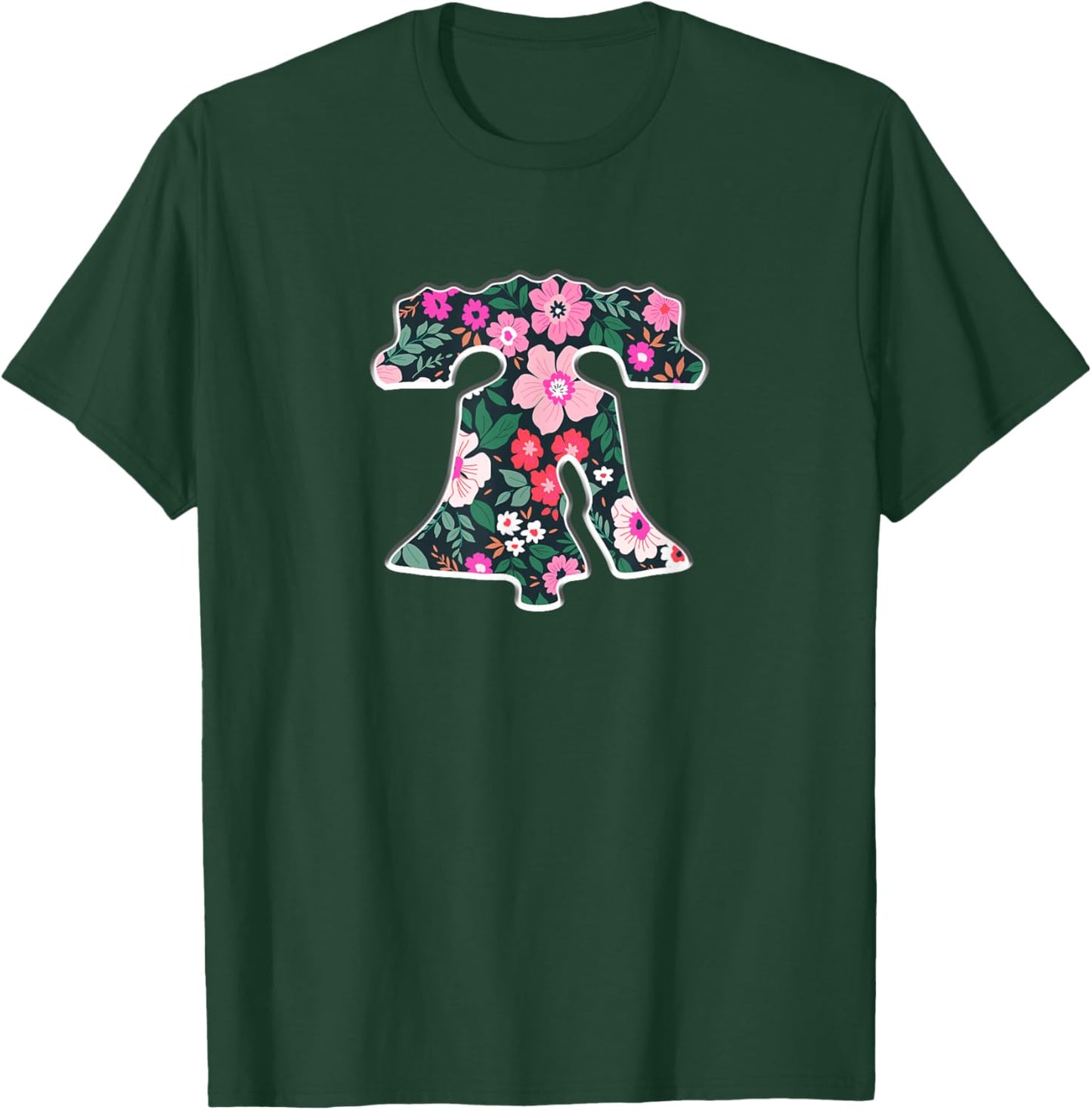 Cute Hawaiian Flower Philly Fan Liberty Bell Philadelphia T-Shirt - T-Shirt | Forest