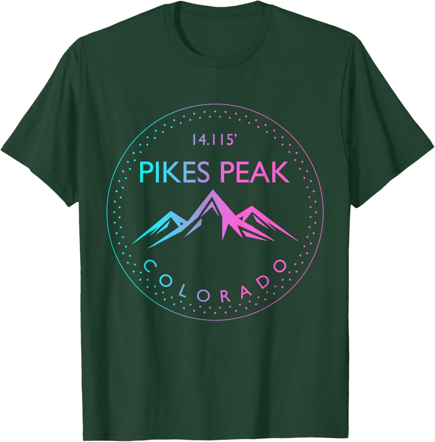 Pikes Peak Colorado Rocky Mountains Climbing Souvenirs T-Shirt - T-Shirt | Forest