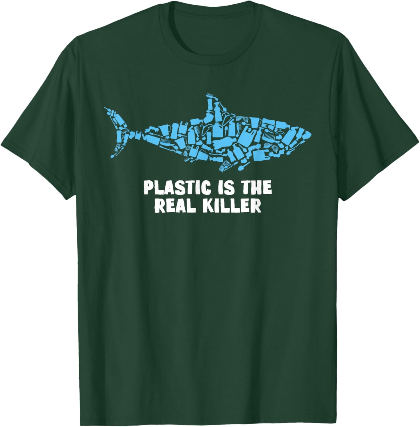 Plastic Is The Real Killer Shark Lover Conservation T-Shirt - T-Shirt | Forest