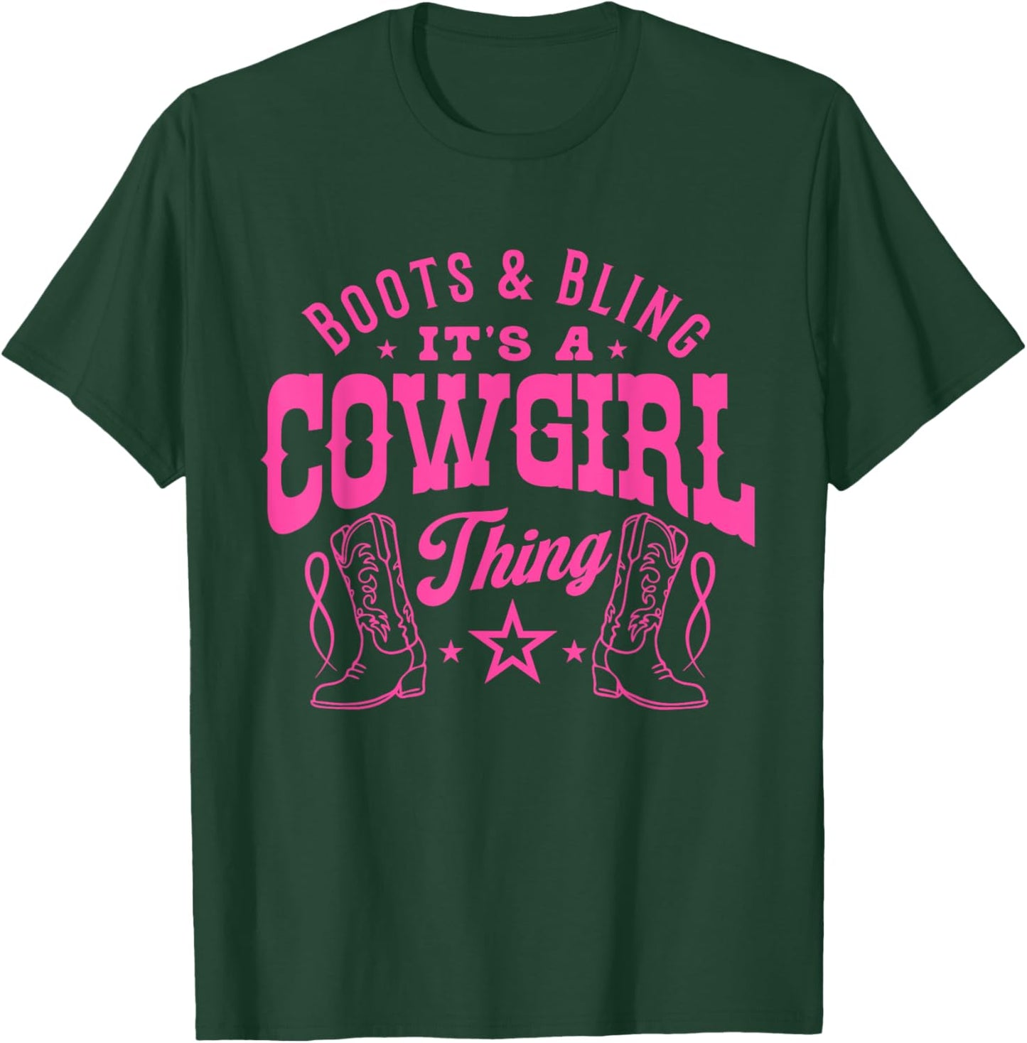 Boots and Bling its a Cowgirl Thing Cute Rodeo Halloween T-Shirt - T-Shirt | Forest