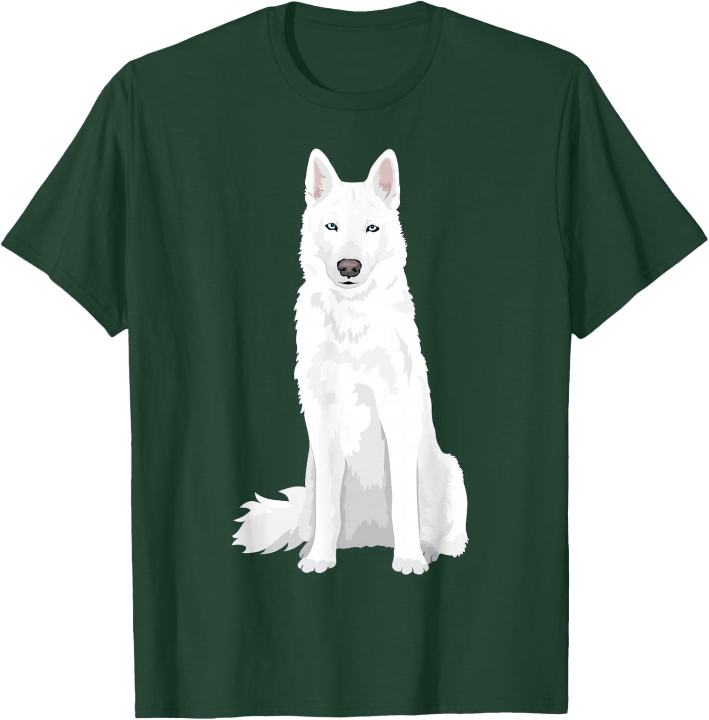 beautiful white Siberian Husky - sweet white Snow dog T-Shirt - T-Shirt | Forest