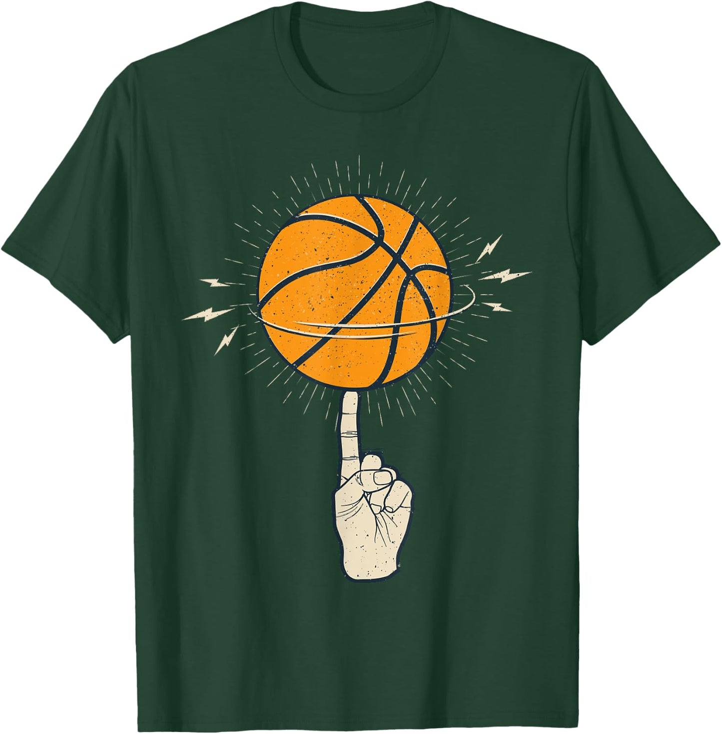 Cool Spinning Basketball On Your Finger Sport Graphic Design T-Shirt - T-Shirt | Forest