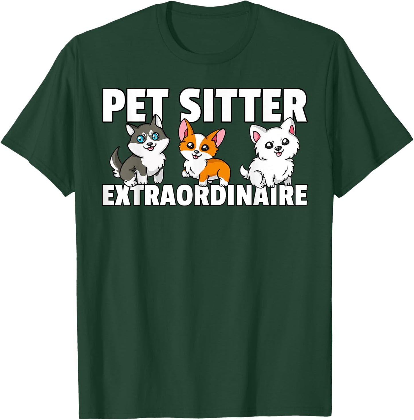 Dog Walking Gift Dog Walker Pet Sitter T-Shirt - T-Shirt | Forest