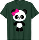 Cute Baby Panda Girl with Bow T-Shirt - T-Shirt | Forest