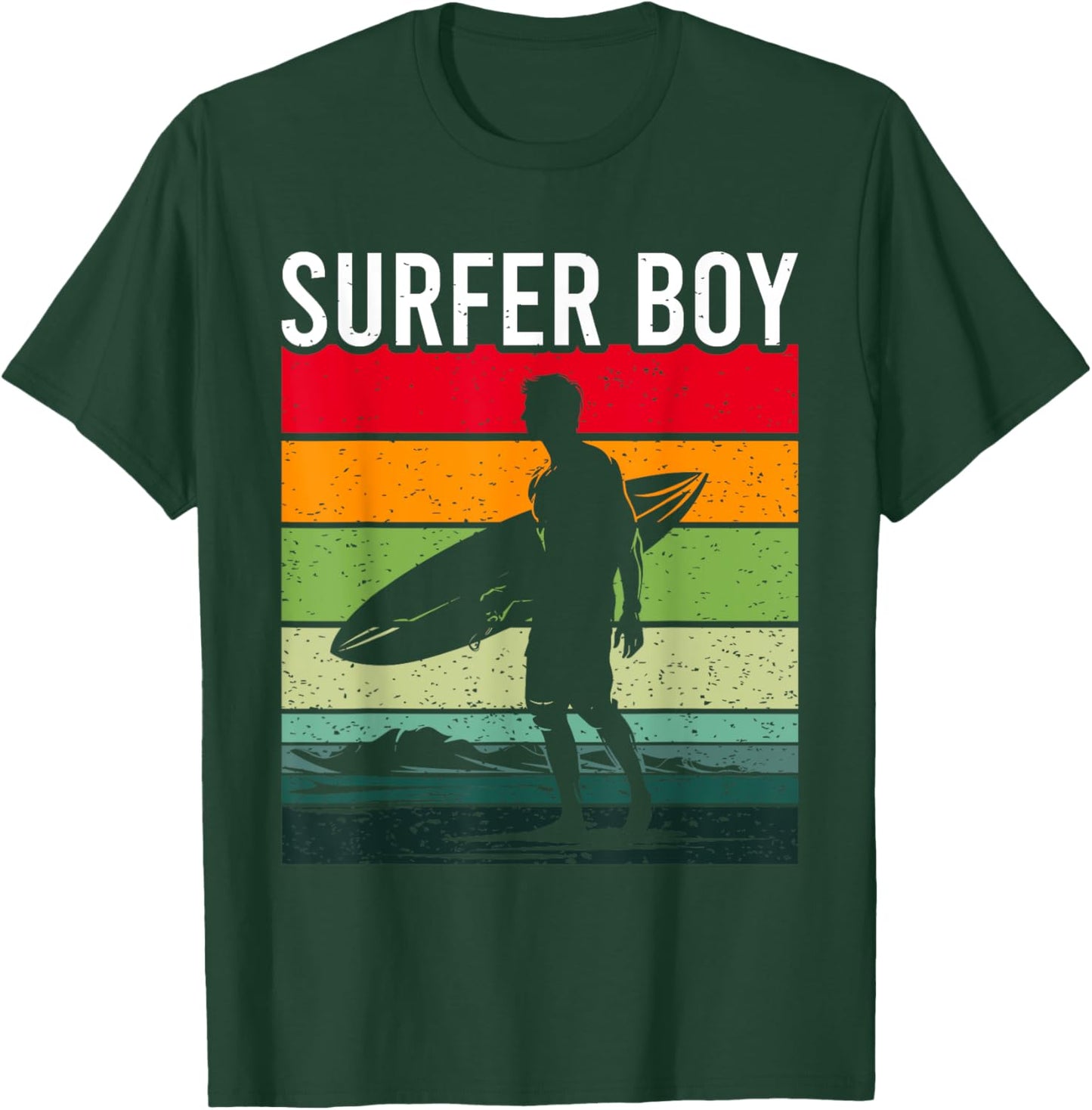 Surfer Boy Surf Illustration / Surf Boy Throwback T-Shirt - T-Shirt | Forest