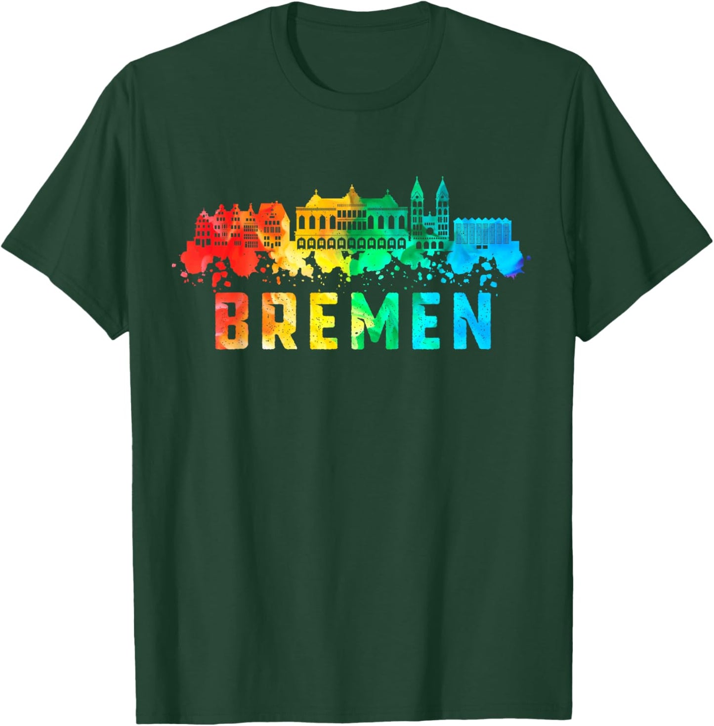 Bremen City Skyline Germany Souvenir Colorful T-Shirt - T-Shirt | Forest