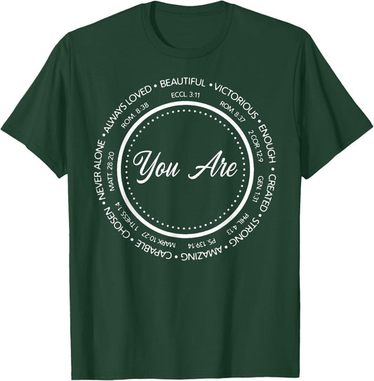 You Are Beautiful Bible Verse Christian Religious Men Women T-Shirt - T-Shirt | Forest