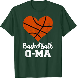 Basketball G-Ma Funny Basketball Heart Grandma GeeMa T-Shirt - T-Shirt | Forest