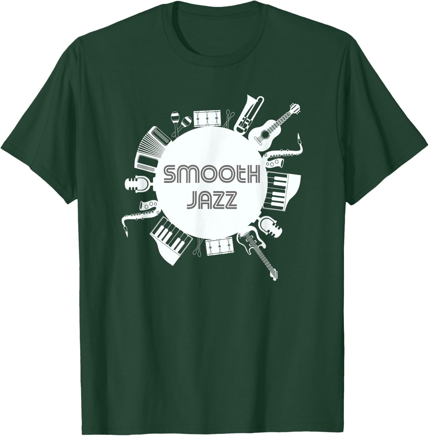 Smooth Jazz Fest Instruments Musician Jazz Festival Concert T-Shirt - T-Shirt | Forest