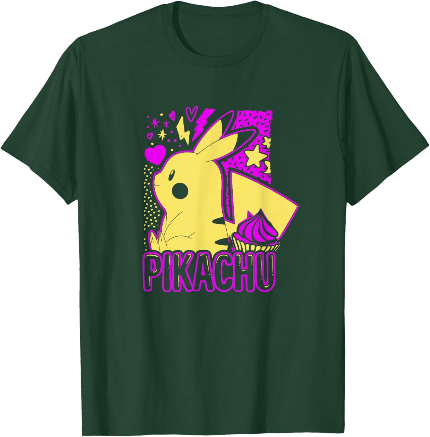 Pokémon Pikachu Cute Neon 025 Lightning Pocket Monster T-Shirt - T-Shirt | Forest