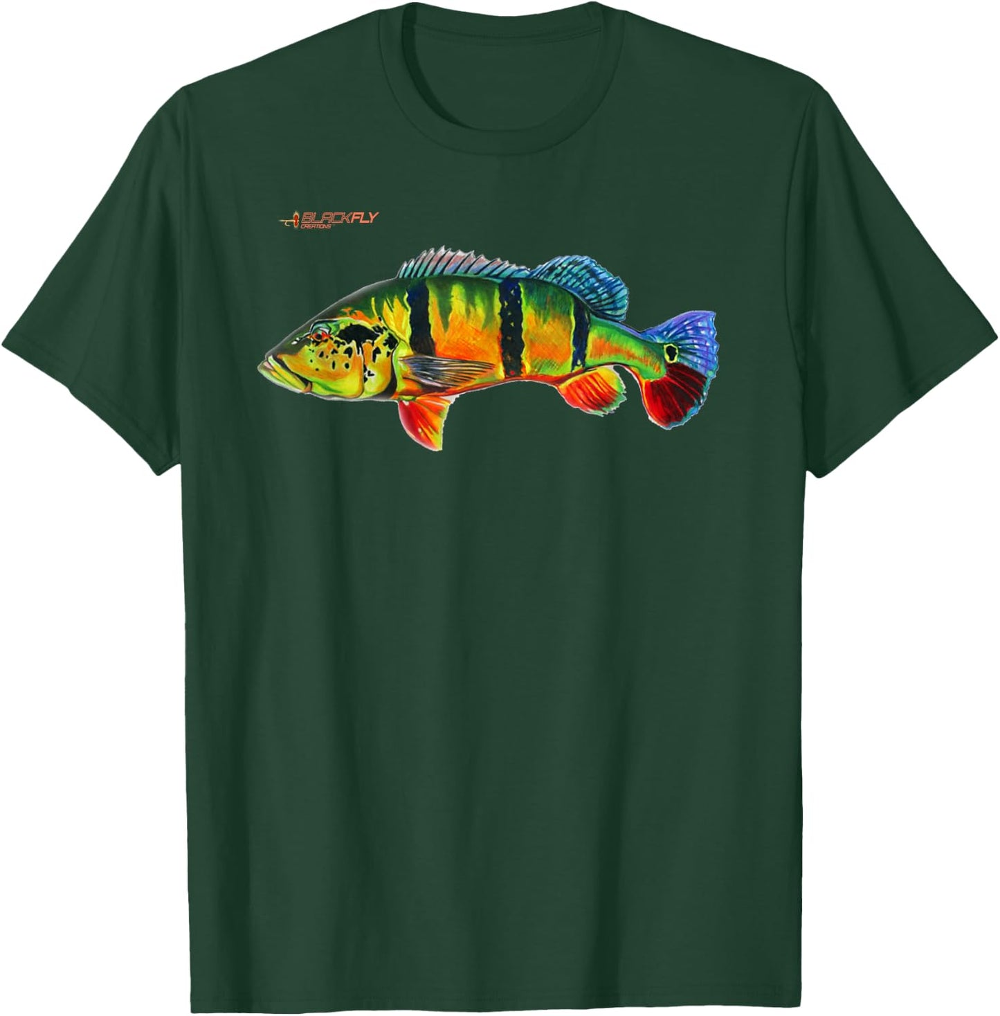 Peacock Bass Fishing Fish Shirts & by Black Fly T-Shirt - T-Shirt | Forest